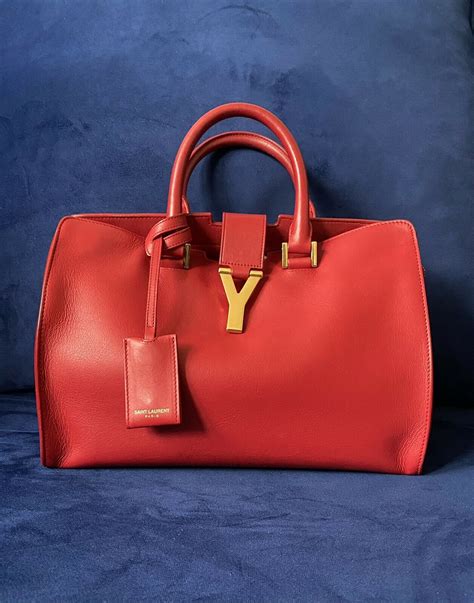 ysl cabas chyc red bag|ysl bag farfetch.